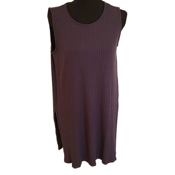 J Jill Womens Ribbed Sleeveless Shift Grey Casual Dress Medium Petite - Picture 1 of 12